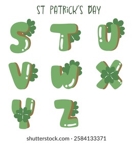 Saint Patrick's Day , alphabet A-Z , hand drawn