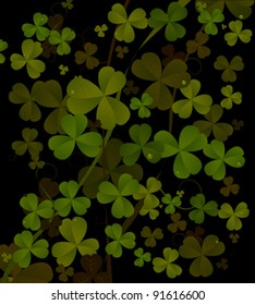 Saint Patrick's day background in black and green colors. Abstract art.