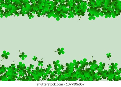 Saint Patricks day background with clover leaves or shamrocks. Vector illustration.