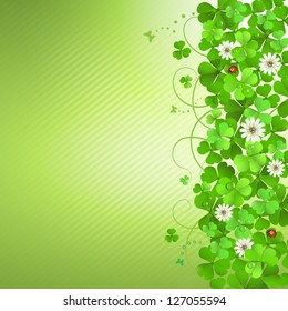 Saint Patrick's Day background with clover