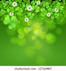 Saint Patrick's Day background with clover