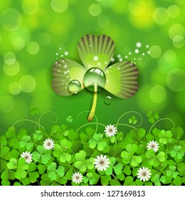 Saint Patrick's Day background with clover