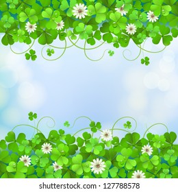 Saint Patrick's Day background with clover