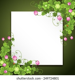 Saint Patrick's Day background with clover