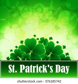Saint Patricks day background. Clover vector background.