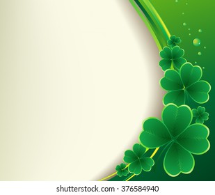 Saint Patricks day background. Clover vector background.