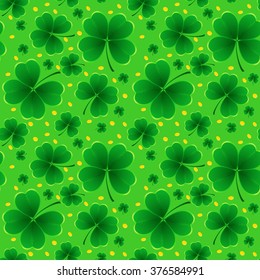 Saint Patricks day background. Clover vector background.