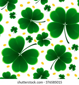 Saint Patricks day background. Clover vector background.