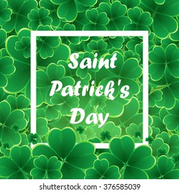 Saint Patricks day background. Clover vector background.