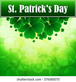 Saint Patricks day background. Clover vector background.