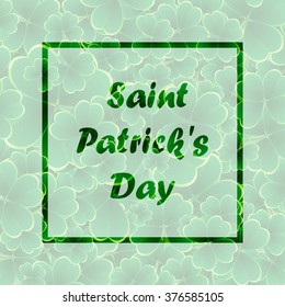 Saint Patricks day background. Clover vector background.