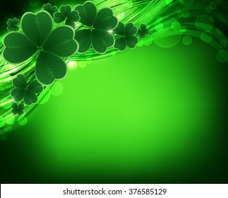 Saint Patricks day background. Clover vector background.