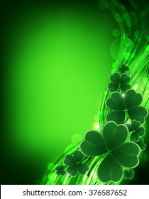 Saint Patricks day background. Clover vector background.