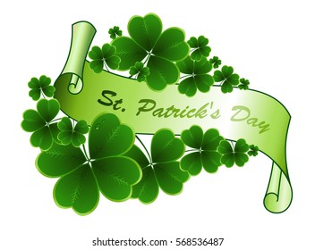 Saint Patricks day background. Clover vector background.