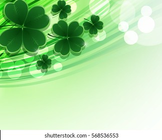 Saint Patricks day background. Clover vector background.