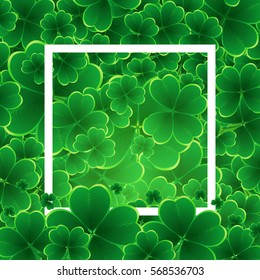 Saint Patricks day background. Clover vector background.