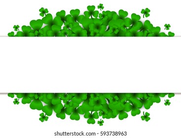 Saint Patricks Day Background with clover. Vector illustration.