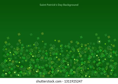 Saint Patricks Day background with clovers on bottom