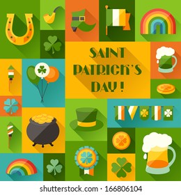 Saint Patrick's Day background in flat design style.