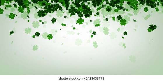 Saint Patrick's day background with four-leaved shamrocks. Vector paper illustration.