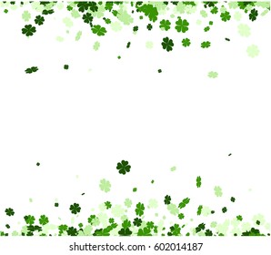 Antecedentes del día de San Patricio con rocas de champú de cuatro hojas. Ilustración de papel vector.