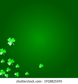 St. Patricks Tageshintergrund mit Shamrock. Glückliche Laufflähmung Konfetti. Glitter Rahmen aus Kleeblatten. Vorlage für Gutscheine, Sonderwerbung, Banner. Fröhliche heilige Patricks tagsüber.