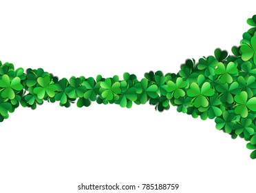Saint Patricks day background with sprayed clover leaves or shamrocks