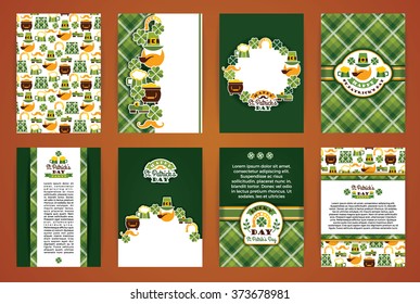 Saint Patrick's Day backgrounds. Vector Design Templates Collection for Banners, Flyers, Placards, Posters and other use.