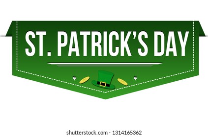 Saint Patrick's day banner design on white background, vector illustration