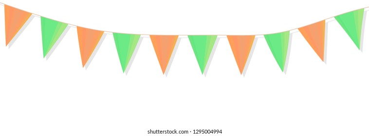 Saint Patrick's Day banner. Flags ornament. For design, print or background