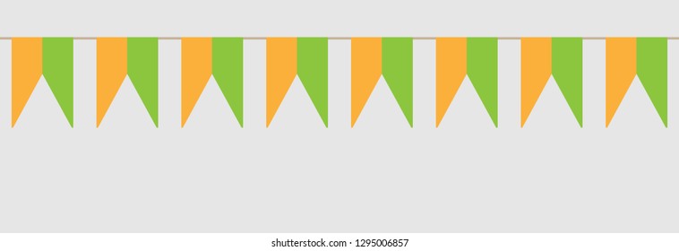 Saint Patrick's Day banner. Flags ornament. For design, print or background
