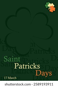 Saint Patrick's Day Banner, flyer, brochure, holiday invitation, corporate celebration. in green background. Vector illustration.