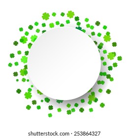 Saint Patrick's Day banner with green clovers leaves and place for your text