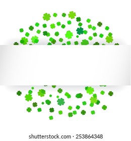 Saint Patrick's Day banner with green clovers leaves and place for your text