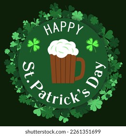 Saint Patrick's Day Banner. Irish Saint Patrick party beer festival poster. 17 March celebration, invitation. Vector illustration.
