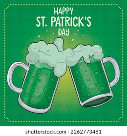 saint patricks day banner with two beer mugs