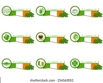 Saint Patrick's Day banners, set