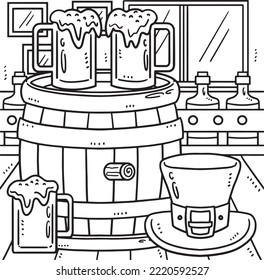 Saint Patricks Day Beer Barrel And Leprechaun Hat 
