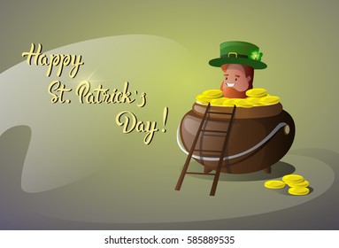 Saint Patrick's Day Beer Festival Banner Greeting Card Flat Vector Illustration