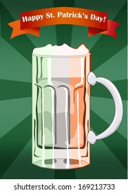 Saint Patrick's Day beer mug in colors of Irish flag