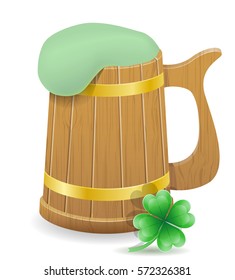 saint patrick's day beer mug stock vector illustration isolated on white background