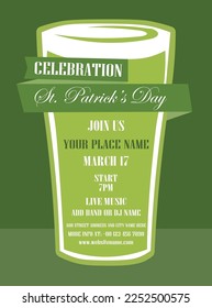 saint Patrick's day big party poster flyer social media post design