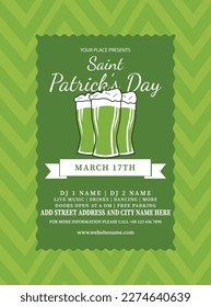 saint Patrick's day big party flyer poster social media post design