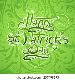 Saint Patricks Day card with calligraphy greetings