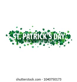 Saint Patricks Day card with clover. Vector illustration