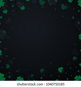 Saint Patricks Day card with clover. Vector illustration