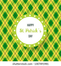Saint Patricks Day Card with clover abstract background Vector Illustration.