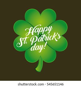Saint Patricks Day card with clover icon. colorful design. vector illustration