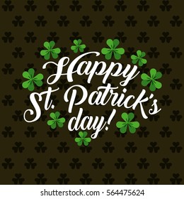 saint patrick's day card with clovers icon. colorful design. vector illustration