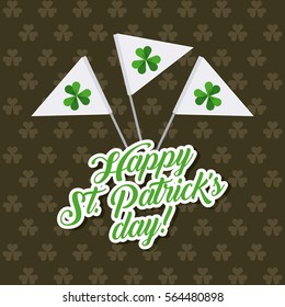 saint patrick's day card with clovers icons. colorful design. vector illustration
